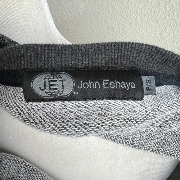 Jet by John Eshaya Black Shimmer Metallic Pullover Sweatshirt Women's S Pocket - Picture 5 of 6